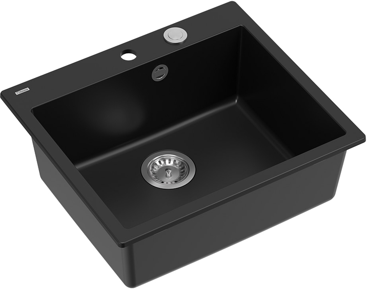 Кухонна мийка Quadron Morgan 110 Чорна + syfon Push-2-Open (HB8304U7-BS_P2O) - зображення 2