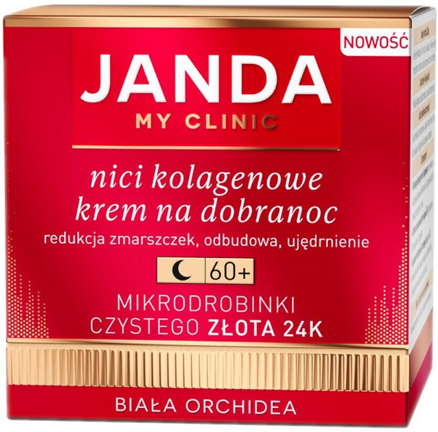 Крем для обличчя Janda Колагенові нитки з мікрочастинками чистого золота 24K Біла орхідея 60+ нічний 50 мл (5905159910895) - зображення 1