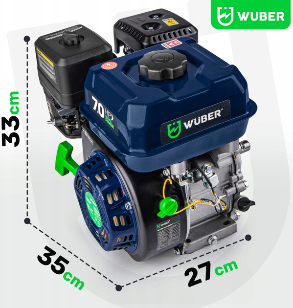 Двигун внутрішнього згоряння 7 кВт 20 мм Wuber W41001 - зображення 3