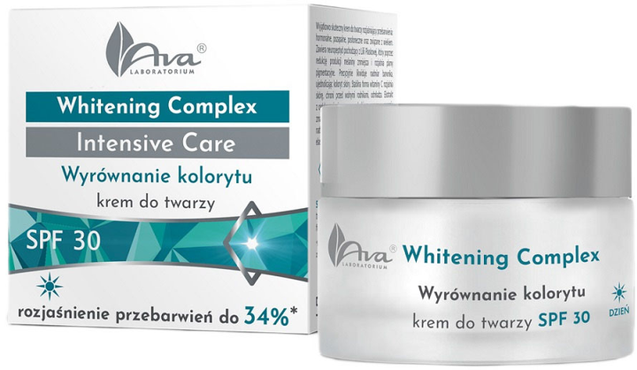 Крем для обличчя Ava Laboratorium Whitening Complex освітлюючий SPF 30 50 мл (5906323006802) - зображення 1