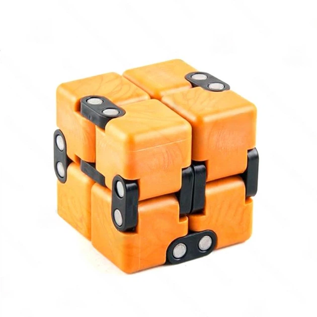 Игрушка антистресс Бесконечный кубик фиджет 7,3x3,6x1,8см (Инфинити куб) Желтый - изображение 4