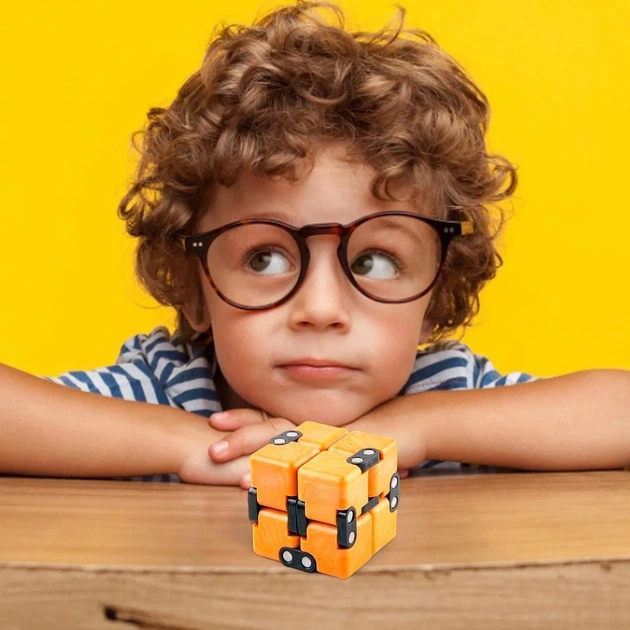 Игрушка антистресс Бесконечный кубик фиджет 7,3x3,6x1,8см (Инфинити куб) Желтый - изображение 7