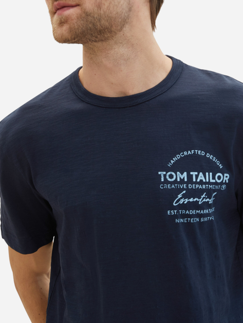 Футболка чоловіча Tom Tailor 1042151 L Синя (4067672349314) - зображення 4