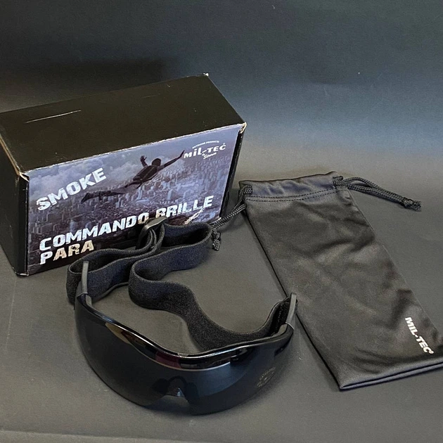 Окуляри тактичні Mil-Tec Захисні Затемнені На резинці Чорні SCHUTZBRILLE PARA SMOKE (15615202) - зображення 3