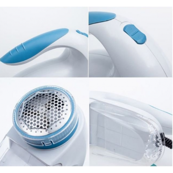 Машинка для стрижки катышков Lint Remover 5880 с запасным ножом работает Белоголубой - изображение 2