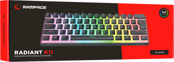 Klawiatura przewodowa Rampage Radiant K11 USB Black (8680096124891) - obraz 7