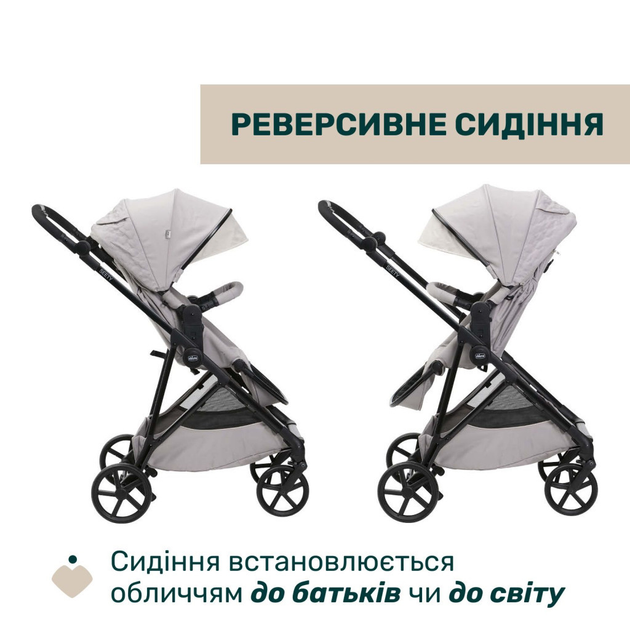 Коляска Chicco 2 в 1 Seety серая (2900990870646) (87097.70.01) - изображение 8