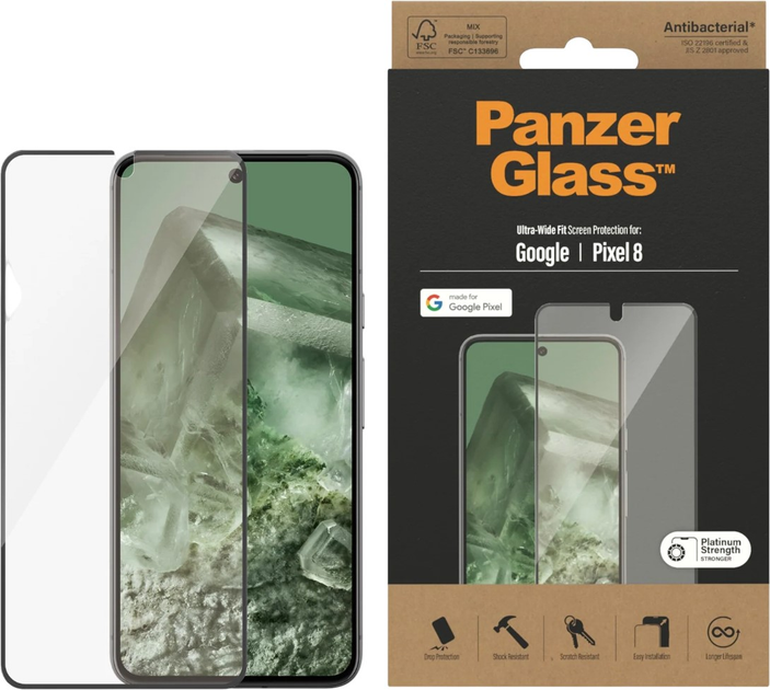 Захисне скло для екрана Panzer Glass Screen Protector Google Pixel 8 Ultra-Wide Fit (5711724047794) - зображення 1