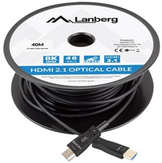 Kabel Lanberg HDMI - HDMI 40 m Black (CA-HDMI-30FB-0400-BK) - obraz 3
