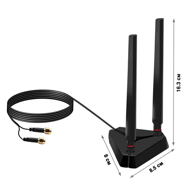 Двухдиапазонная базовая антенна FENVI WiFi карта 2.4 ГГц / 5 ГГц для точки доступа / маршрутизатора / модуля AX210 AX200, черный (85136526) - изображение 5