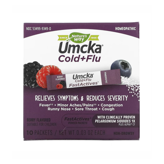 Комплекс проти застуди Nature’s Way Umcka Cold & Flu Berry Fastactv 10x9,12 г - зображення 1