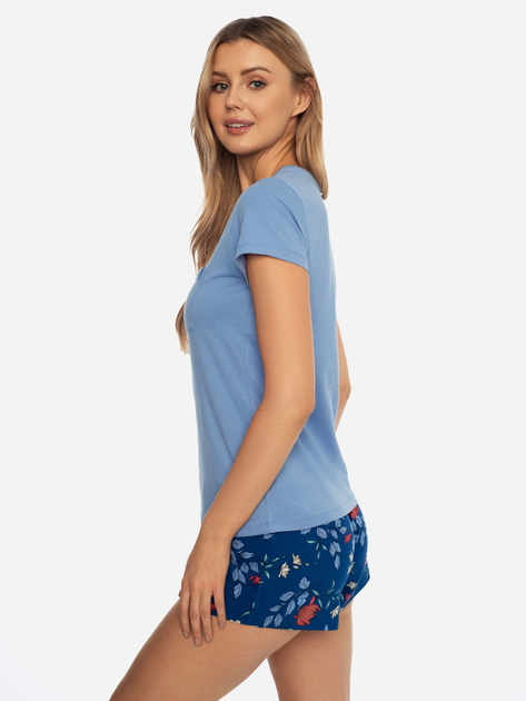 Піжама (футболка + шорти) жіноча бавовняна Henderson 41301-50X S Синя (5903972247839) - зображення 2