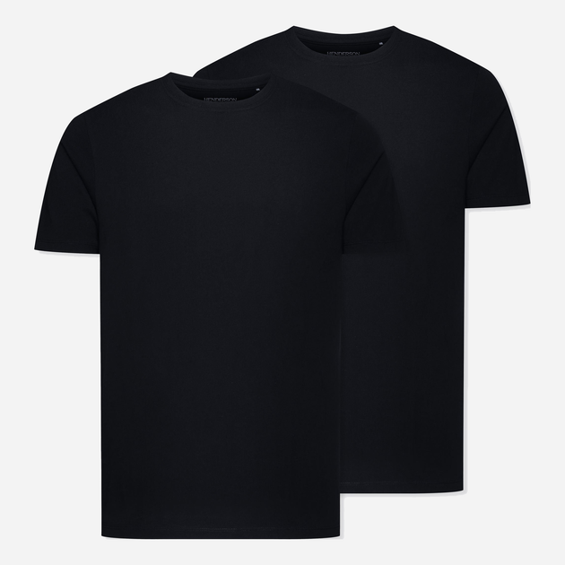 Набір футболок бавовняних чоловічих Henderson 41637-99X M 2 шт Чорний (5903972245927) - зображення 1