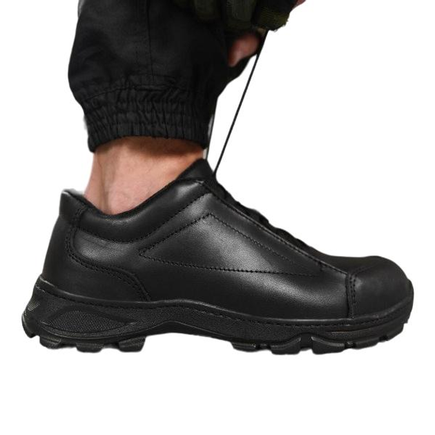 Тактические кроссовки летние Extreme Police ВТ1007 черные кожаные прошитые 42 - изображение 2