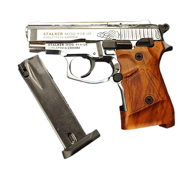Стартовый пистолет Stalker (Zoraki) 914 SCP Engraved, Brown Grips