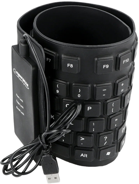 Klawiatura silikonowa Esperanza EK140 USB QWERTY Black (5901299958513) - obraz 6