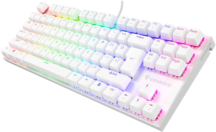 Клавіатура дротова Genesis Thor 303 TKL RGB Outemu Brown White (NKG-1861) - зображення 3