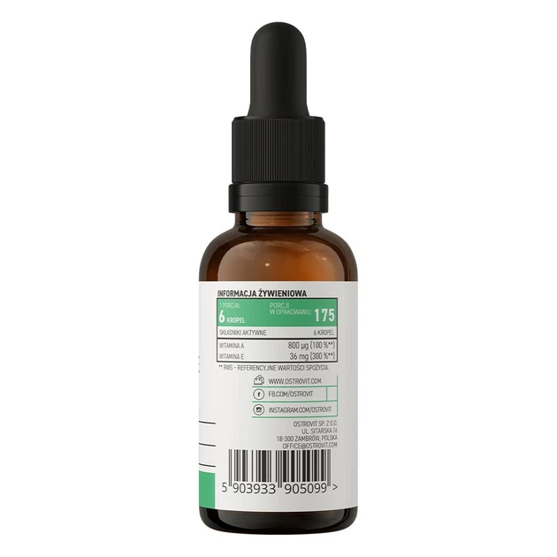 Вітаміни OstroVit Pharma Vitamin A+E drops 30 мл - Фото 3 Вітаміни OstroVit Pharma Vitamin A+E drops 30 мл - зображення 3