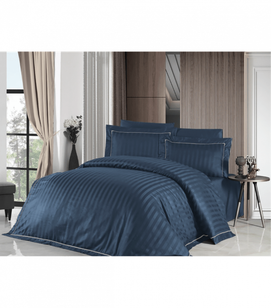 Комплект постельного белья Deluxe Satin Dark Series First Choice - First Choice - DLX-34 Novel Line Denim - Евро - Джинсовый - Фото 1 Комплект постельного белья Deluxe Satin Dark Series First Choice - First Choice - DLX-34 Novel Line Denim - Евро - Джинсовый - изображение 1