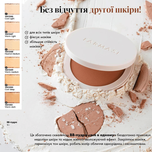 ВВ-пудра Farmasi Cool Light 01 12 г - зображення 6