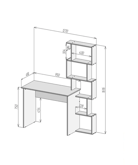 Стол письменный Furnigrade СП-5 сонома 161,6x127x45 - Фото 2 Стол письменный Furnigrade СП-5 сонома 161,6x127x45 - изображение 2