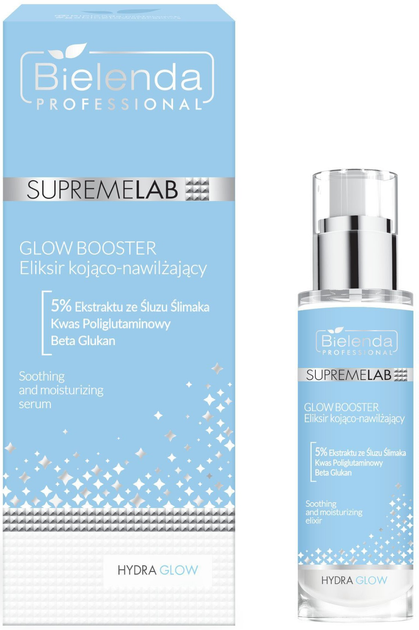 Еліксир для обличчя Bielenda Professional SupremeLab Hydra Glow заспокійливий і зволожуючий Glow Booster 30 мл (5902169057411) - зображення 1