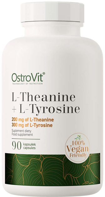 Zestaw suplementów diety OstroVit L-Theanine + L-Tyrosine Vege 90 tabletek (5903246227543) - obraz 1