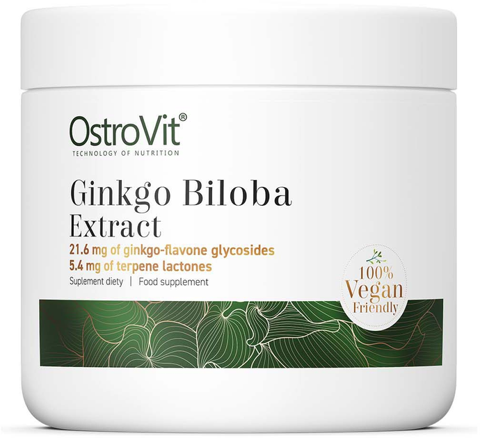 Suplement diety OstroVit Ginkgo Biloba Extract Vege 50 g (5903933901169) - obraz 1
