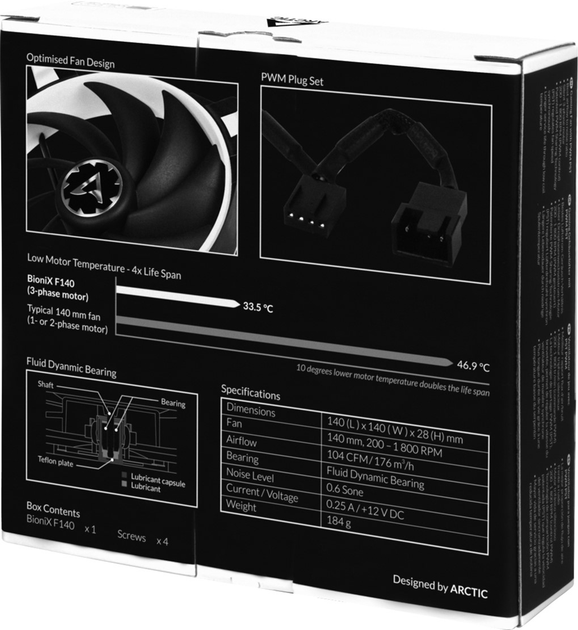Вентилятор ARCTIC BioniX F140 White (ACFAN00096A) - зображення 6
