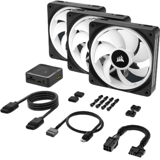 Zestaw wentylatorów Corsair iCUE Link QX120 RGB PWM PC Fans Starter Kit with iCUE Link System Hub (CO-9051002-WW) - obraz 8
