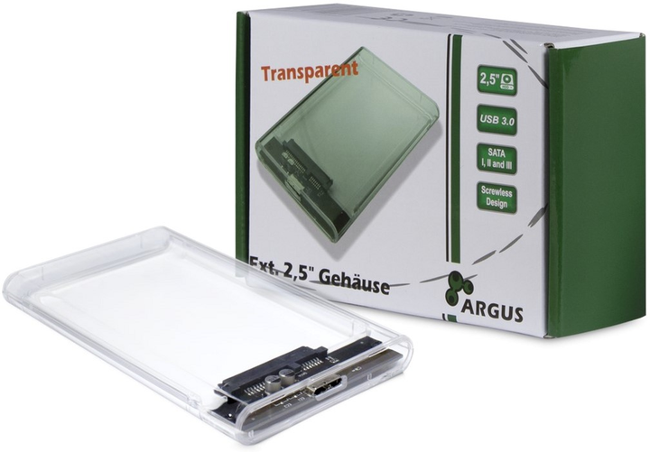 Zewnętrzna kieszeń Argus dla HDD/SSD 2.5" SATA III - USB 3.0 (GD-25000) - obraz 2