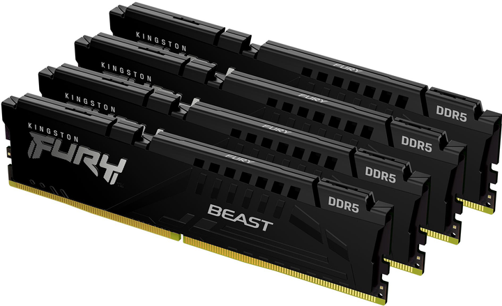 Оперативна пам'ять Kingston FURY DDR5-5200 131072MB PC5-41600 (Kit of 4x32768) Beast 2Rx8 Black (KF552C40BBK4-128) - зображення 1
