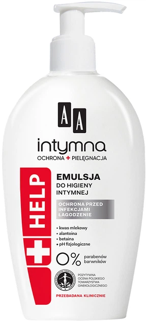 Эмульсия для интимной гигиены AA Cosmetics Intimate Help+ 300 мл (5900116025414) - Фото 1 Эмульсия для интимной гигиены AA Cosmetics Intimate Help+ 300 мл (5900116025414) - изображение 1