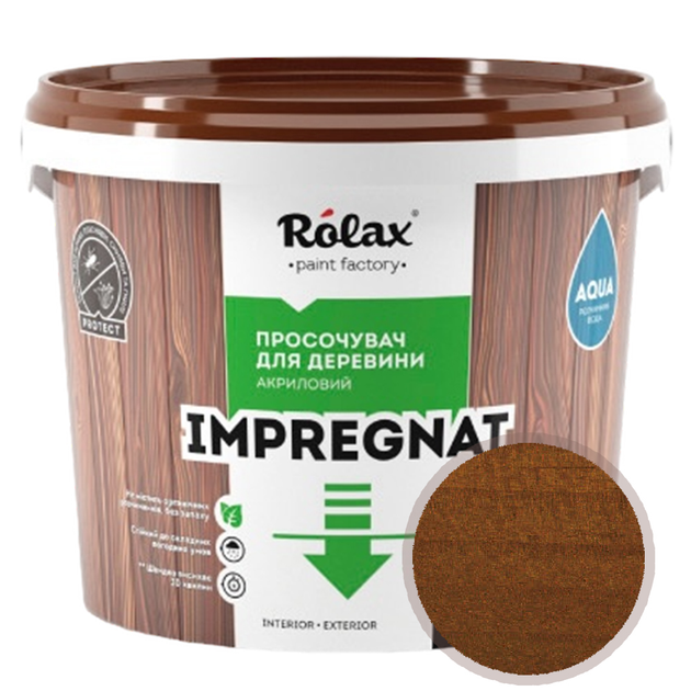 Просочення імпрегнат для деревини Rolax Impregnat № 204 темний дуб 1 л - зображення 1