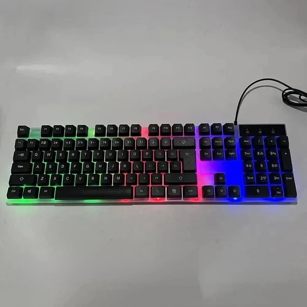Дротова клавіатура з мишкою LED Keyboard Mouse KM 5003 Ігровий набір з підсвічуванням для комп'ютера - зображення 7