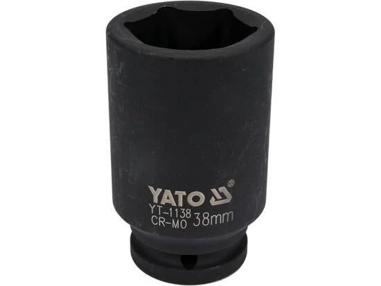 Головка торцева 6-гранна ударна YATO YT-1138: подовжена, квадрат 3/4", М= 38 мм, L= 90 мм - Фото 1 Головка торцева 6-гранна ударна YATO YT-1138: подовжена, квадрат 3/4", М= 38 мм, L= 90 мм - зображення 1