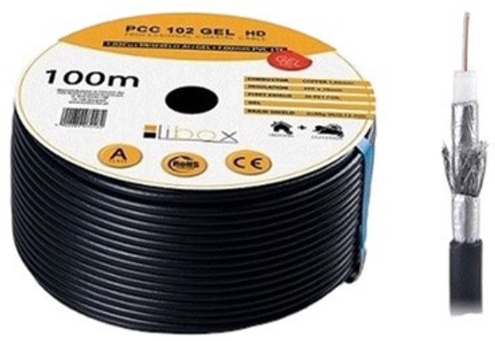 Kabel Libox Cat 5e PCC102 100 m Black (KAB-MON-KO-00001) - obraz 1