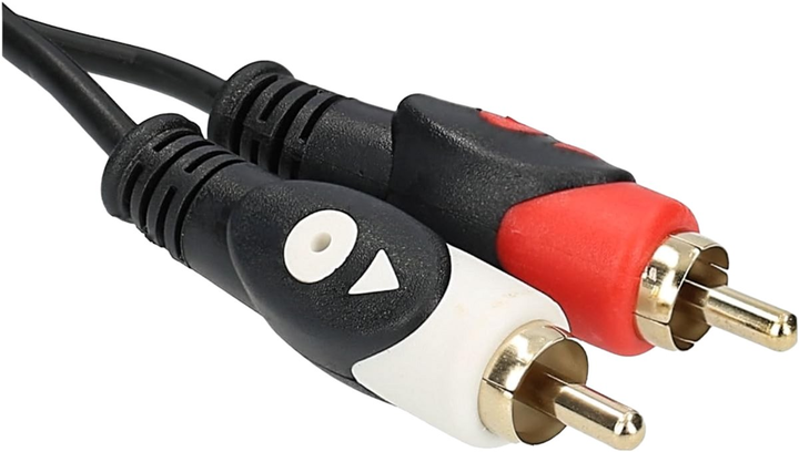 Kabel Libox 3.5 mm (mini-jack) - 2x RCA M/M 1.5 m Black (KAB-POŁ-0042) - obraz 3