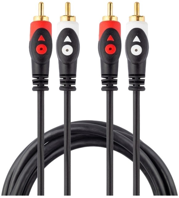 Kabel Libox 2x RCA - 2x RCA M/M 5 m Black (KAB-POŁ-0041) - obraz 1