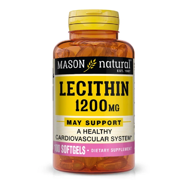 Амінокислоти Mason Natural Лецитин 1200мг Lecithin 100 гелевих капсул - Фото 1 Амінокислоти Mason Natural Лецитин 1200мг Lecithin 100 гелевих капсул - зображення 1