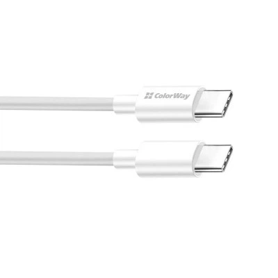 Дата кабель USB-C to USB-C 2.0m 3A 65W white ColorWay (CW-CBPDCC056-WT) - изображение 5