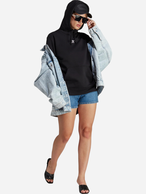 Bluza damska z kapturem adidas Originals Adicolor Essentials Fleece Hoodie IA6420 XS Czarna (4066752021843) - obraz 3