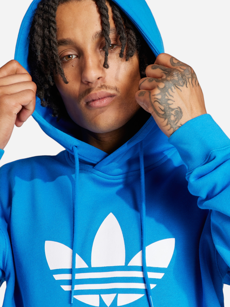 Bluza męska z kapturem oversize adidas Adicolor Classics Trefoil IM9410 XL Niebieska (4066759668508) - obraz 4