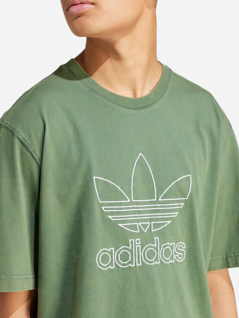 Футболка бавовняна чоловіча adidas Adicolor Trefoil IR7993 M Оливкова (4066759599765) - зображення 3