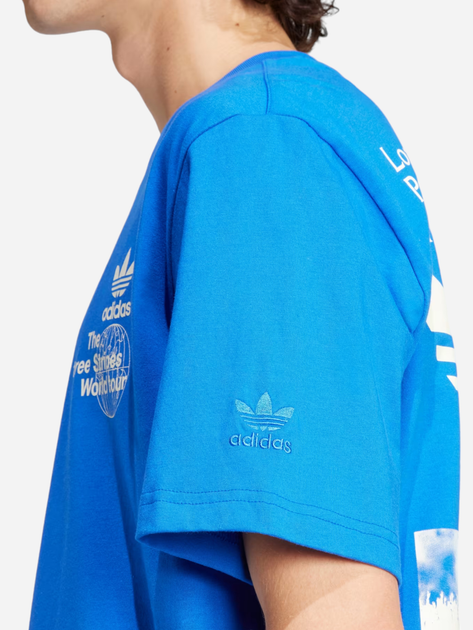 T-shirt męski bawełniany adidas BT Originals IS0182 M Niebieski (4067887816083) - obraz 5