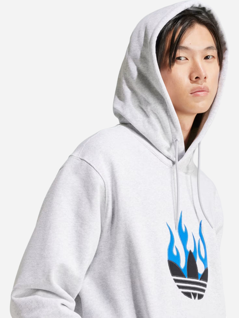 Bluza męska z kapturem oversize adidas Flames Logo IS2947 M Szara (4066757219320) - obraz 4