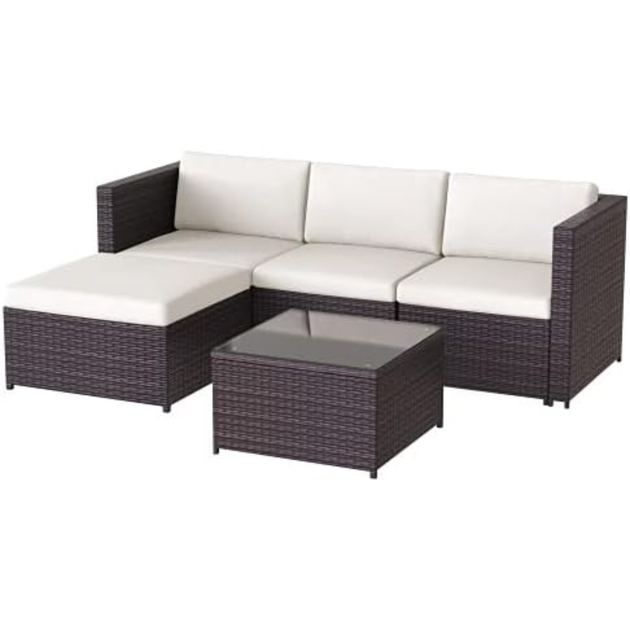 Садовая мебель Chomik GARDEN LINE ATRANI коричневый + кремовые подушки - изображение 5