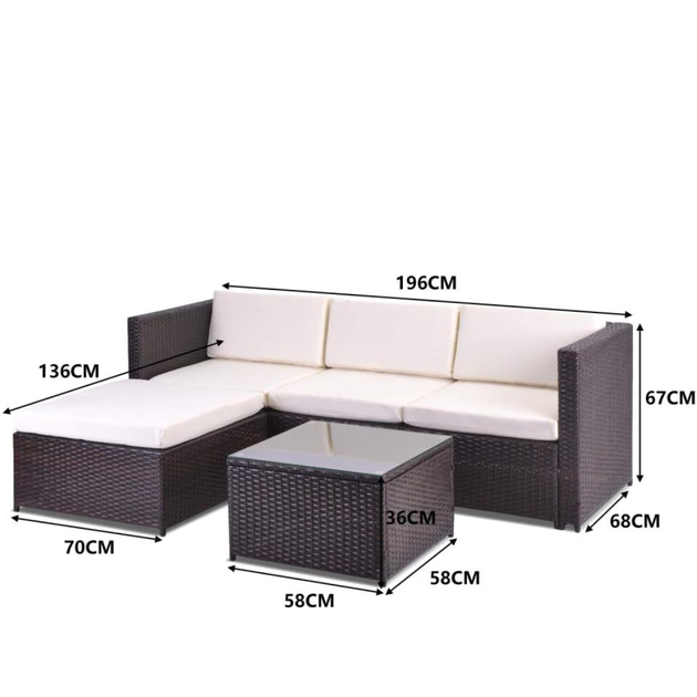 Садовая мебель Chomik GARDEN LINE ATRANI коричневый + кремовые подушки - изображение 8
