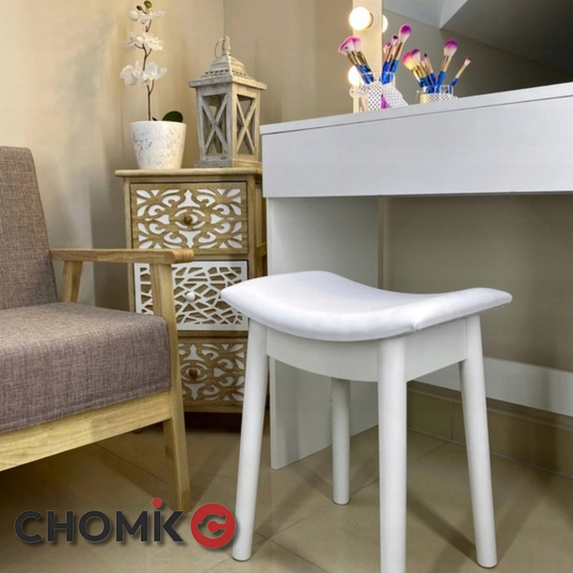 Табурет Chomik ROKA вигнутий у скандинавському стилі білий - зображення 5