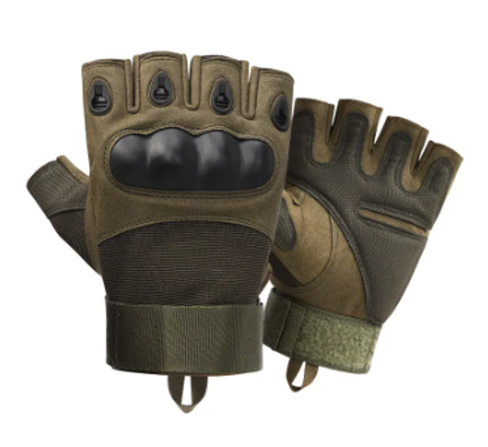 Перчатки тактические с открытыми пальцами и усиленный протектор OAKLEY BC-4624 Green, L - изображение 1